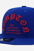 Boné Compton Aba Reta Snapback Born And Raised Azul