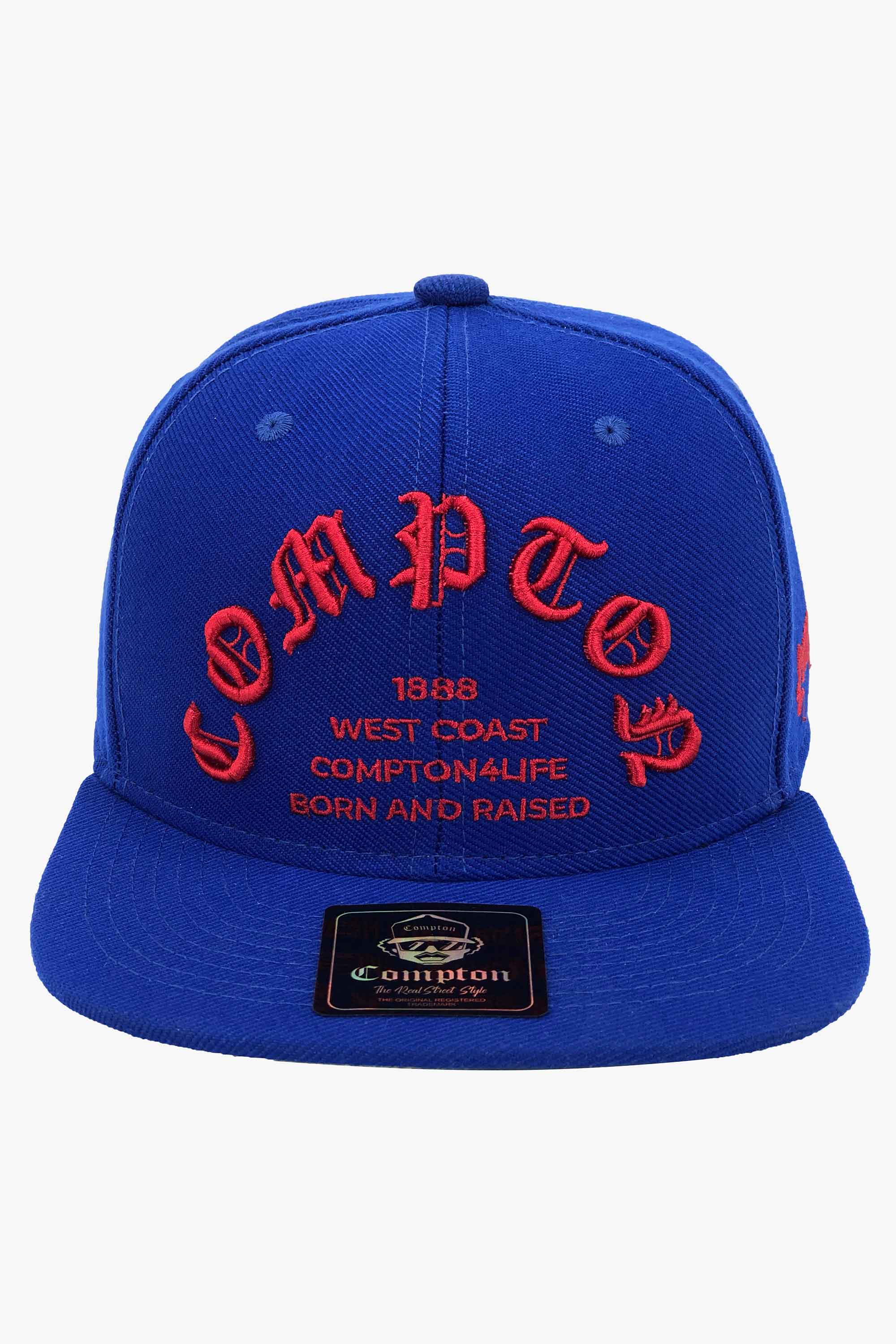 Boné Compton Aba Reta Snapback Born And Raised Azul