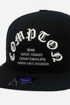 Boné Compton Aba Reta Snapback Born And Raised Preto