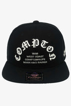Boné Compton Aba Reta Snapback Born And Raised Preto