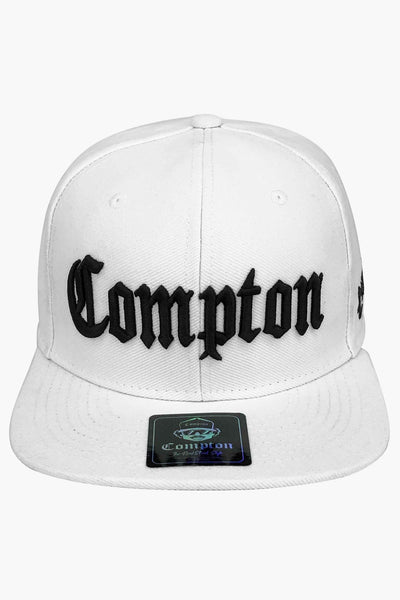 Boné Compton Aba Reta Snapback Classic Branco