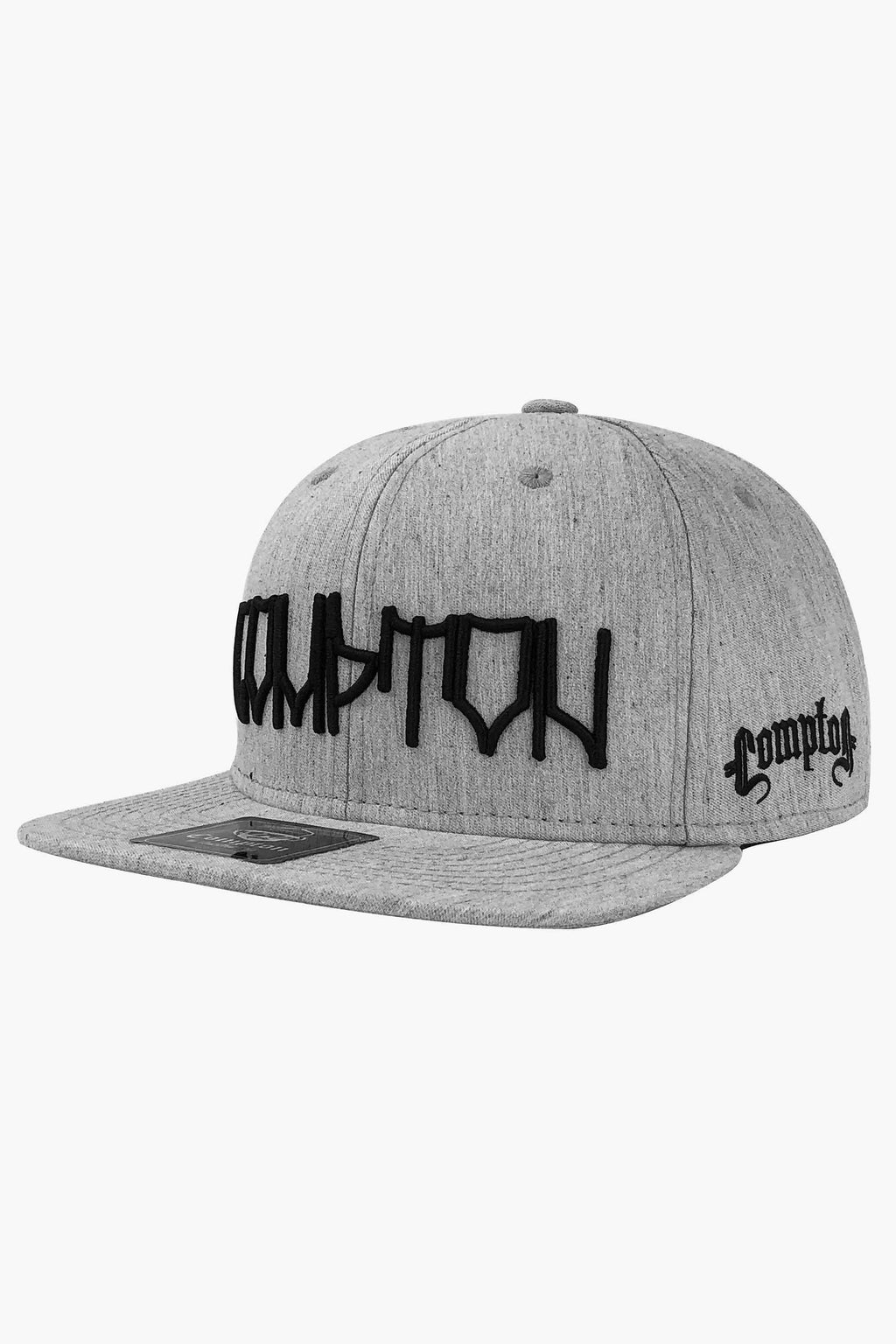 Boné Compton Aba Reta Snapback Graphite Pixo Cinza