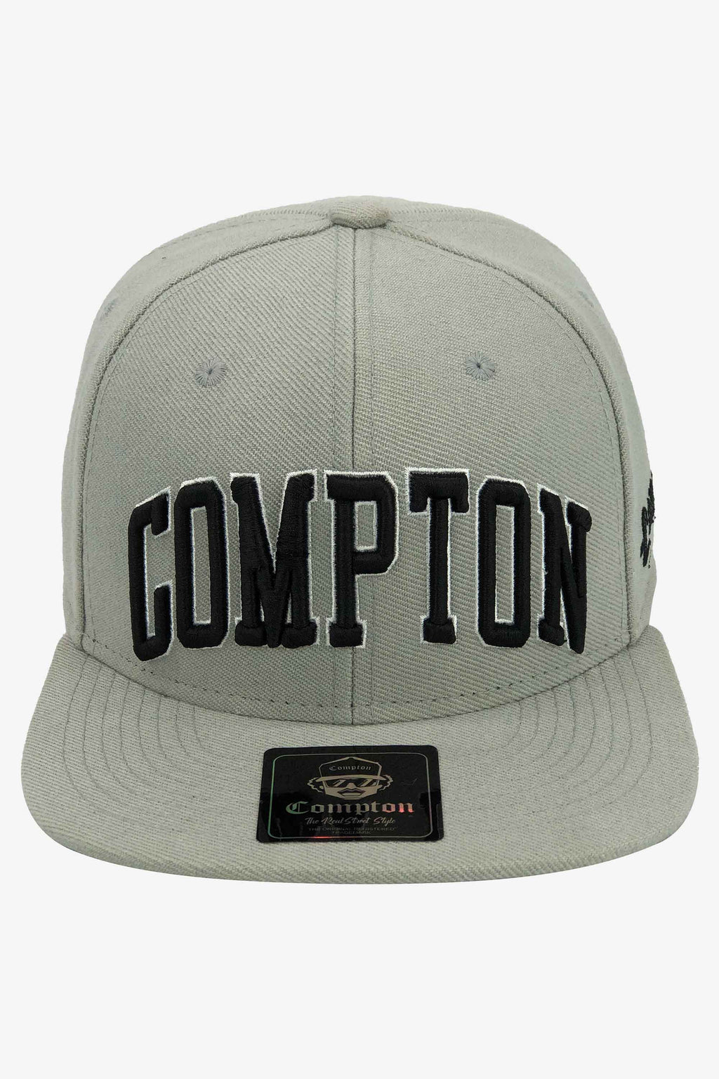 Boné Compton Aba Reta Snapback Urban Cinza