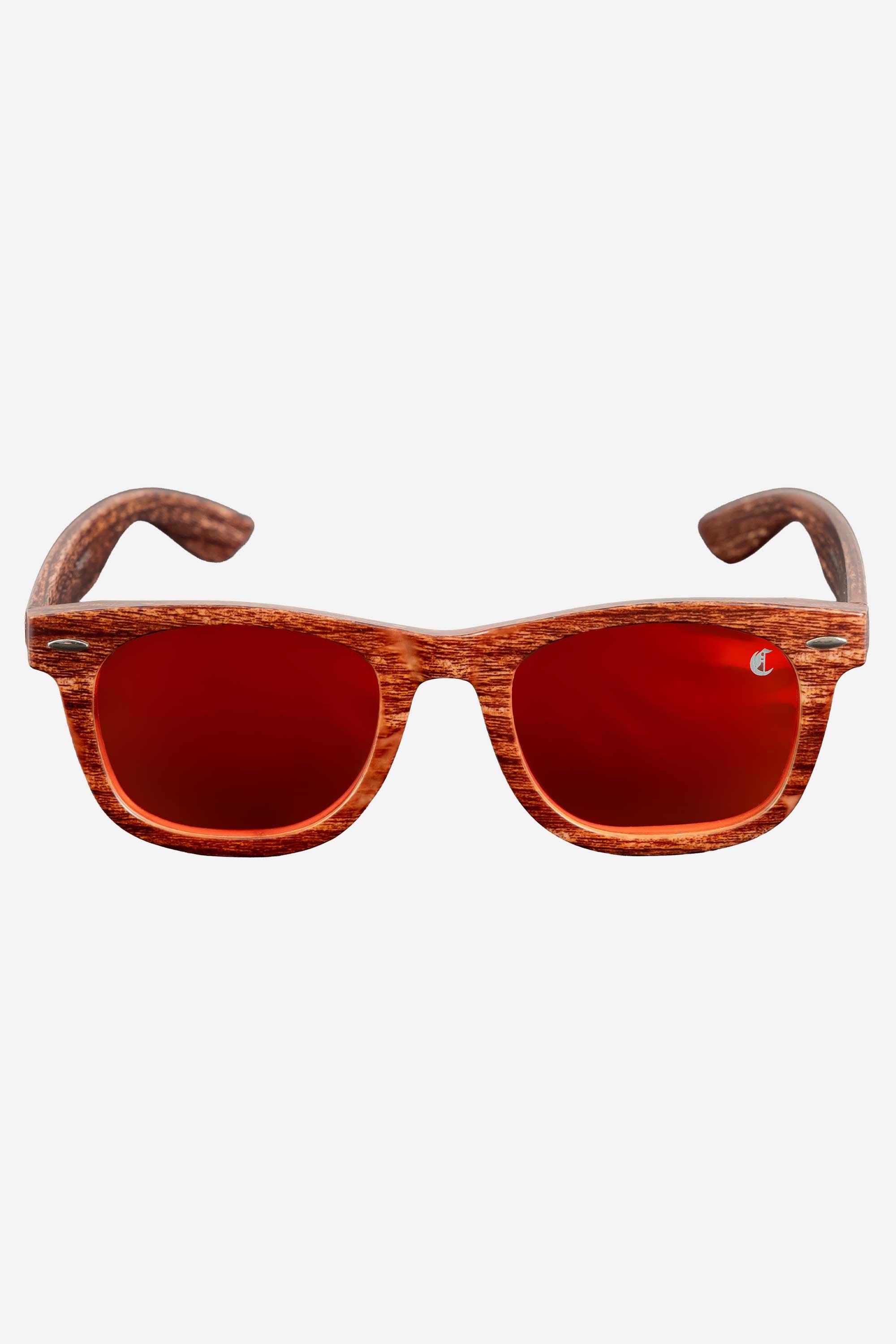 Óculos De Sol Compton Cancun Amadeirado Vermelho
