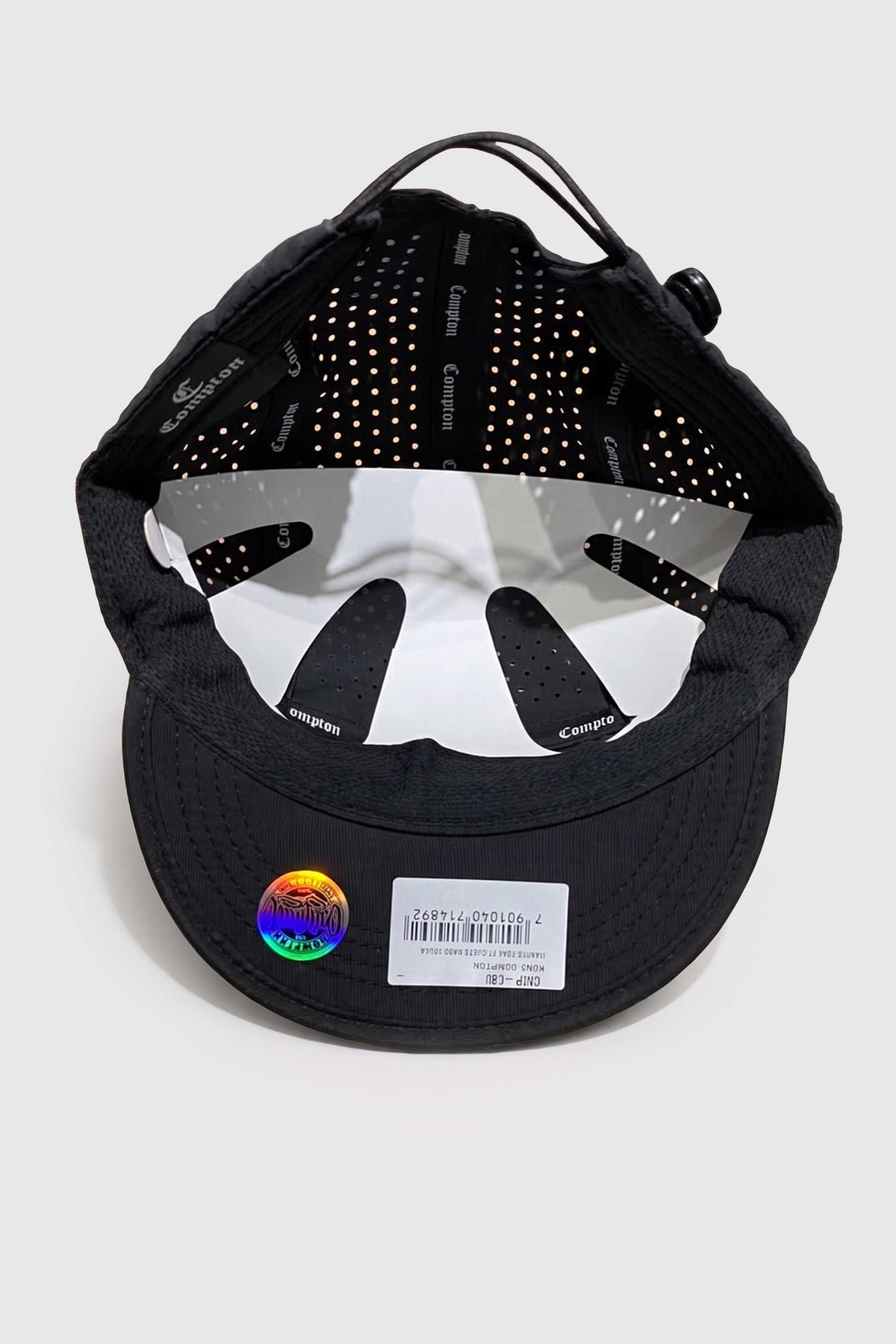 Boné Five Panel Corredor Compton Running Air Aba Curta Flexível - Preto