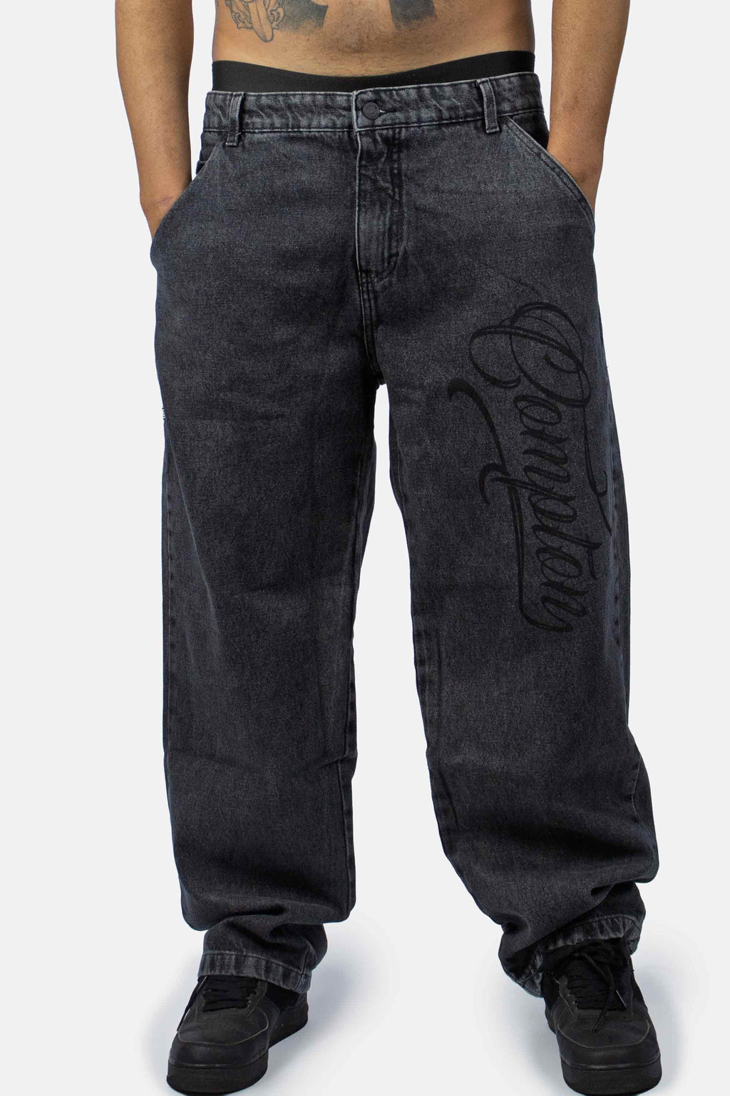 Calça Jeans Compton Balão Marmorizada
