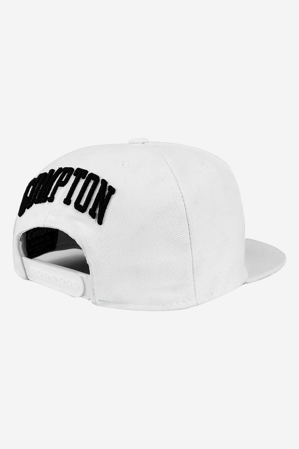 Boné Compton Aba Reta Snapback Logo Corte Laser Branco
