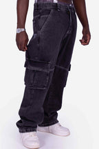 Calça Jeans Cargo Compton Straight Outta Black