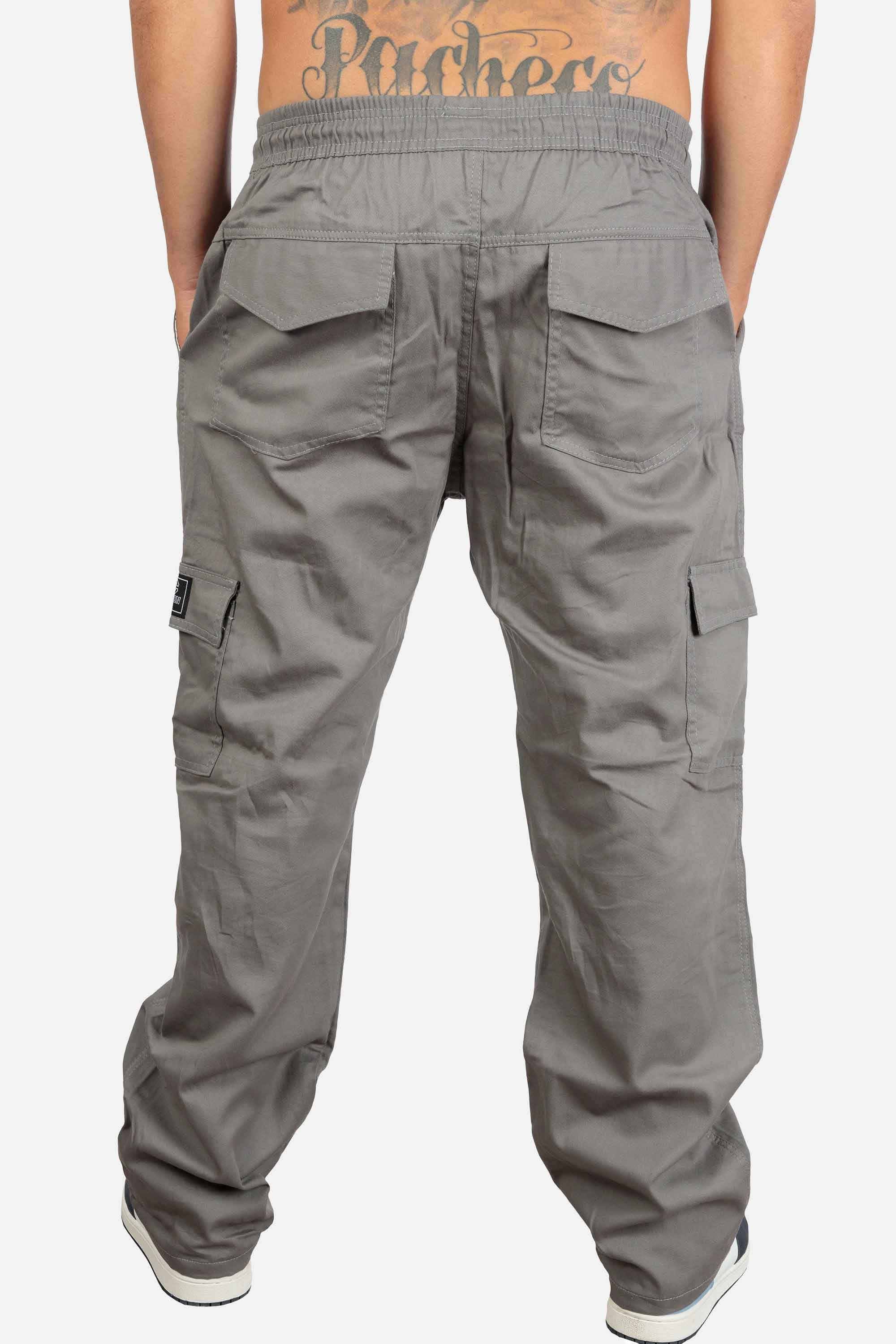 Calça Cargo Compton Sarja Reta Cinza