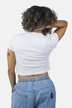 Cropped Compton Logo holográfico Branco