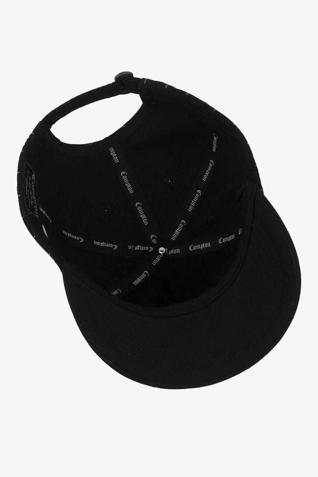 Boné Dad Hat Compton Baseball Pinstripe Preto Logo Bordado