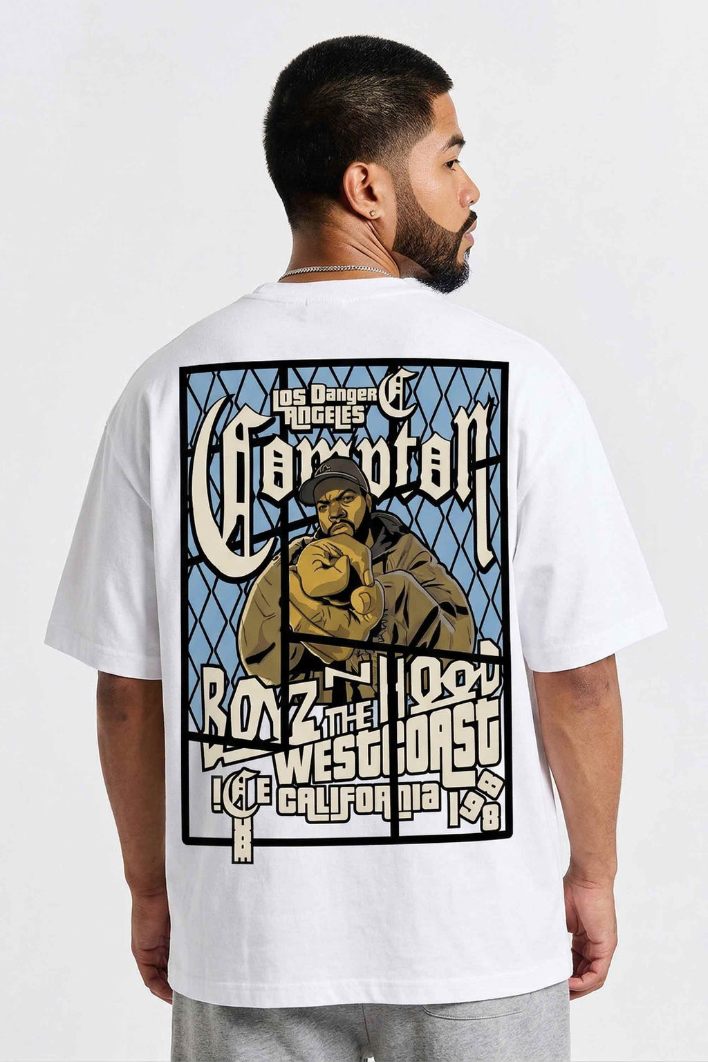 Camiseta Compton Oversized Boyz'N The Hood Branca