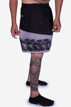 Bermuda Compton Tactel Gangsta Woodcut Preto/Cinza