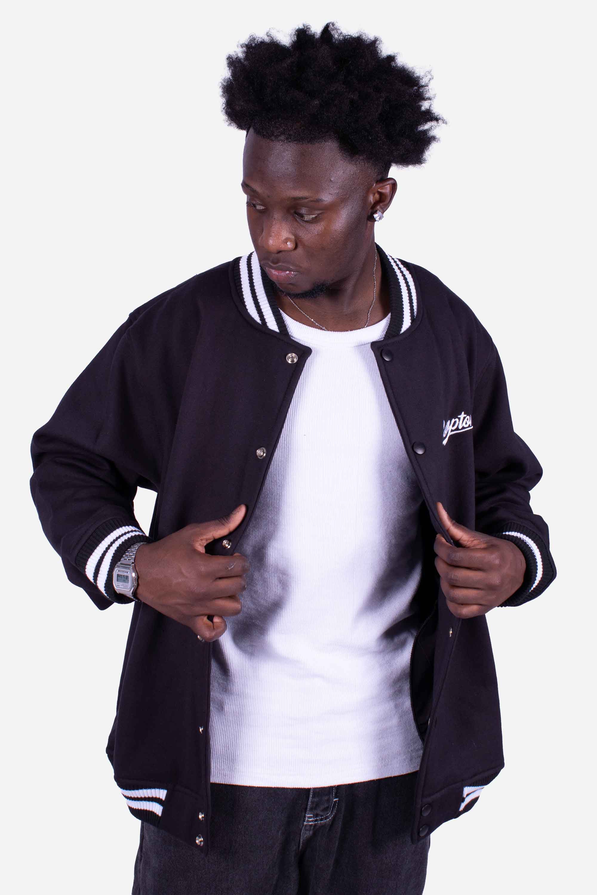 Jaqueta Compton college Bordada Preta