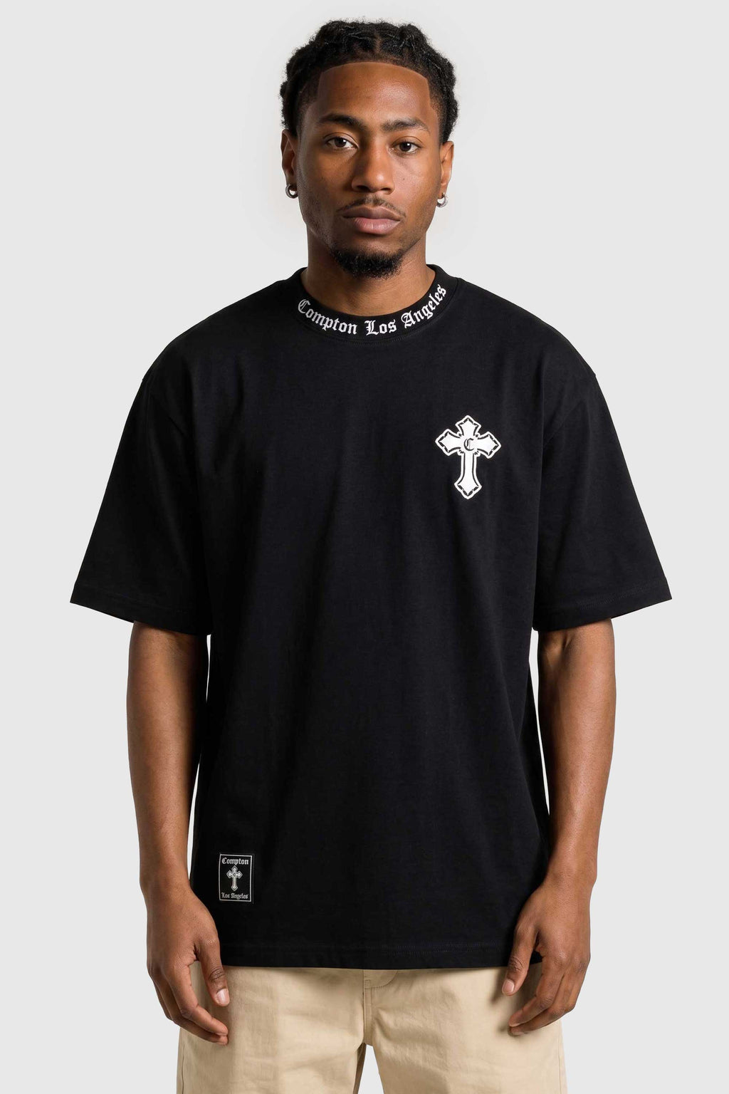 Camiseta Compton Oversized Gang Cross Preto