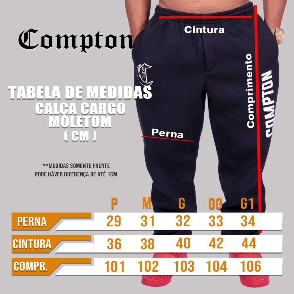 Calça Compton Moletom Script Branca