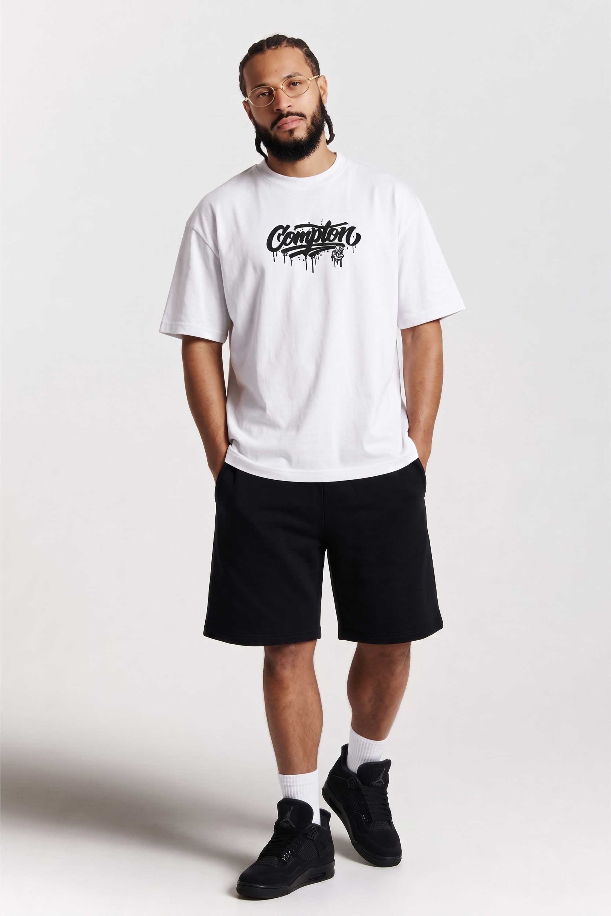 Camiseta Compton Oversized Drained Branca