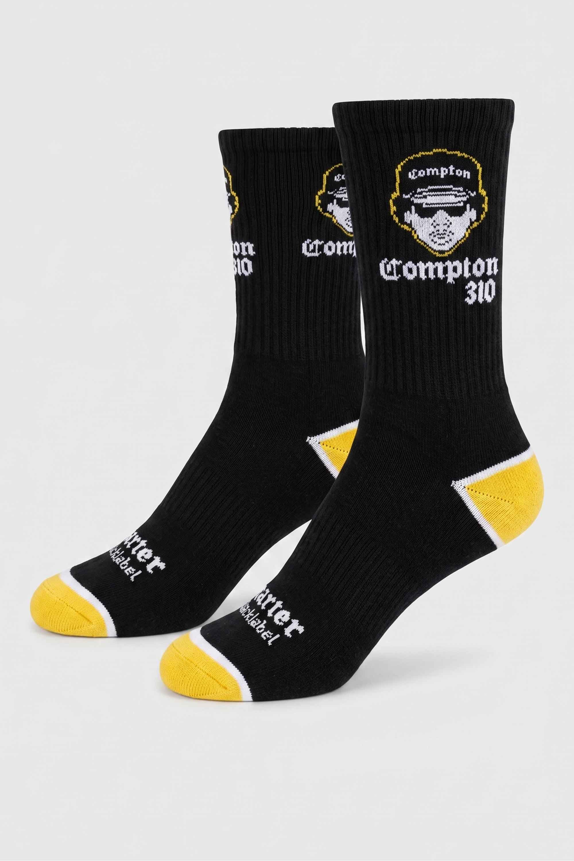 Meia Cano Alto Collab Starter x Compton 310 Preta