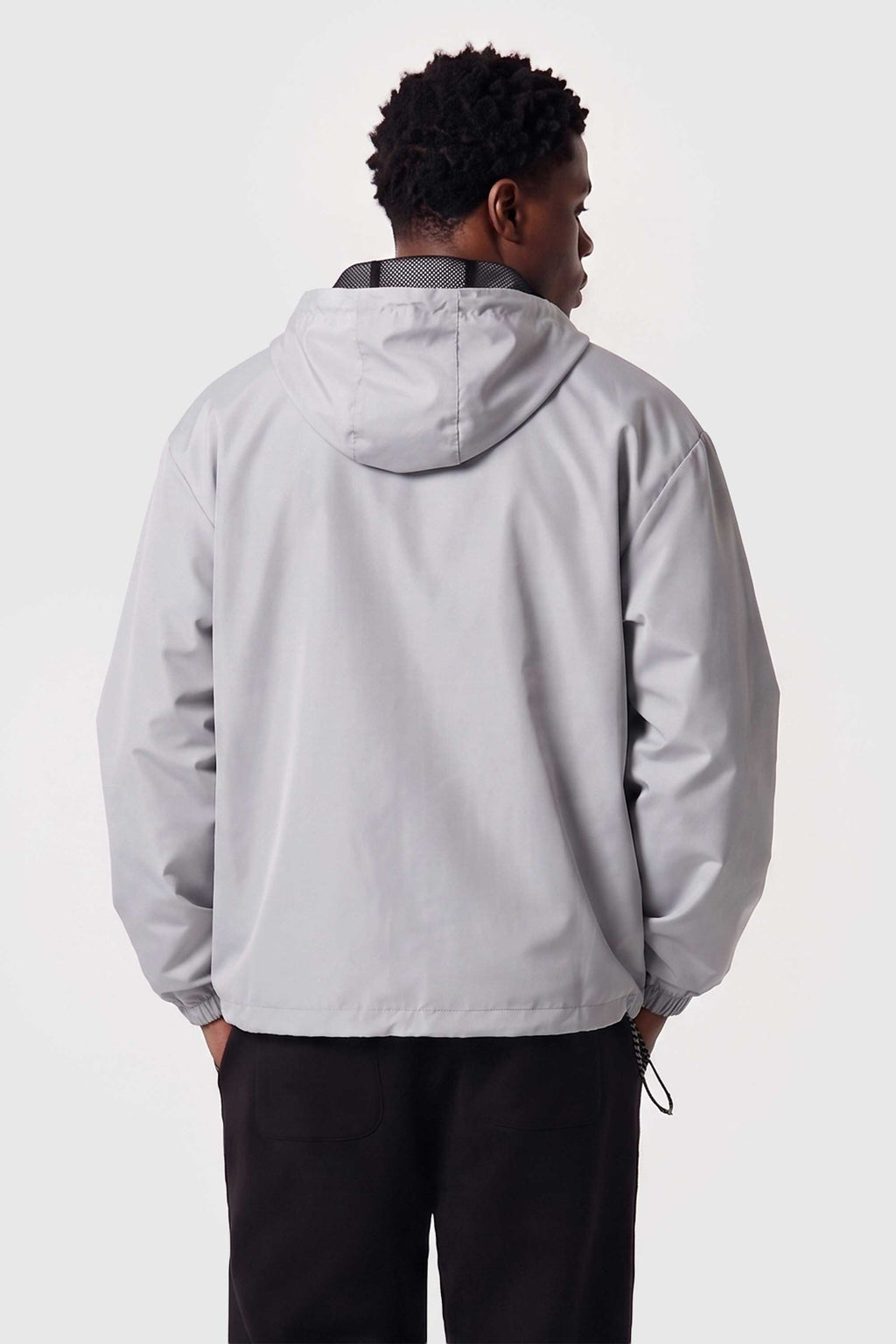 Jaqueta Compton Corta Vento Anorak Vira Bolsa Cinza