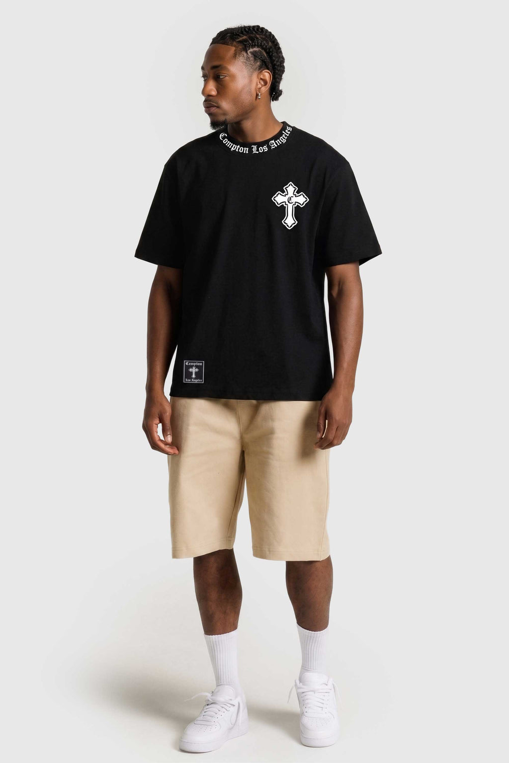 Camiseta Compton Oversized Gang Cross Preto