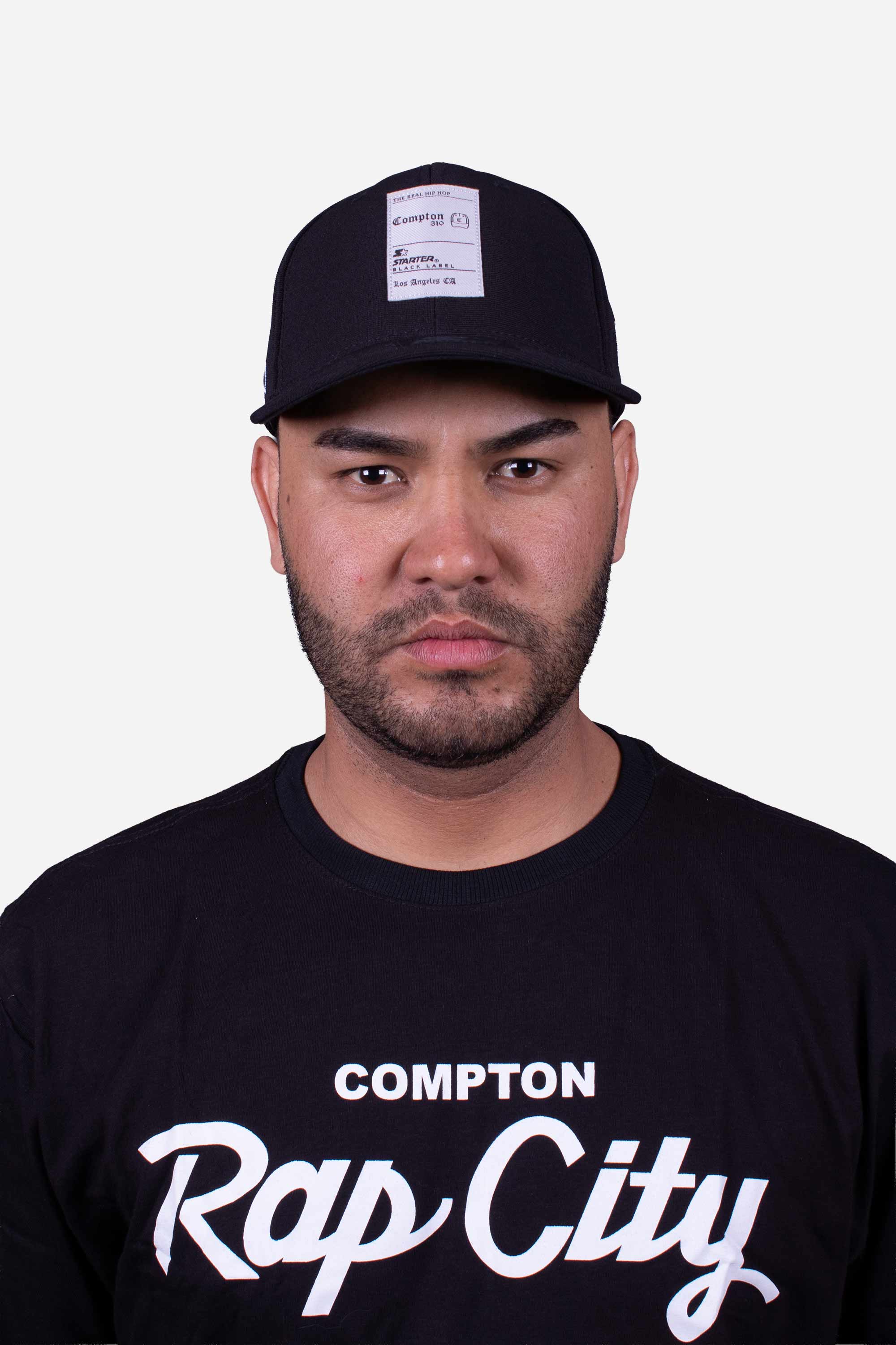 Boné Aba Curva Collab Starter X Compton Fechado FlexFit Preto