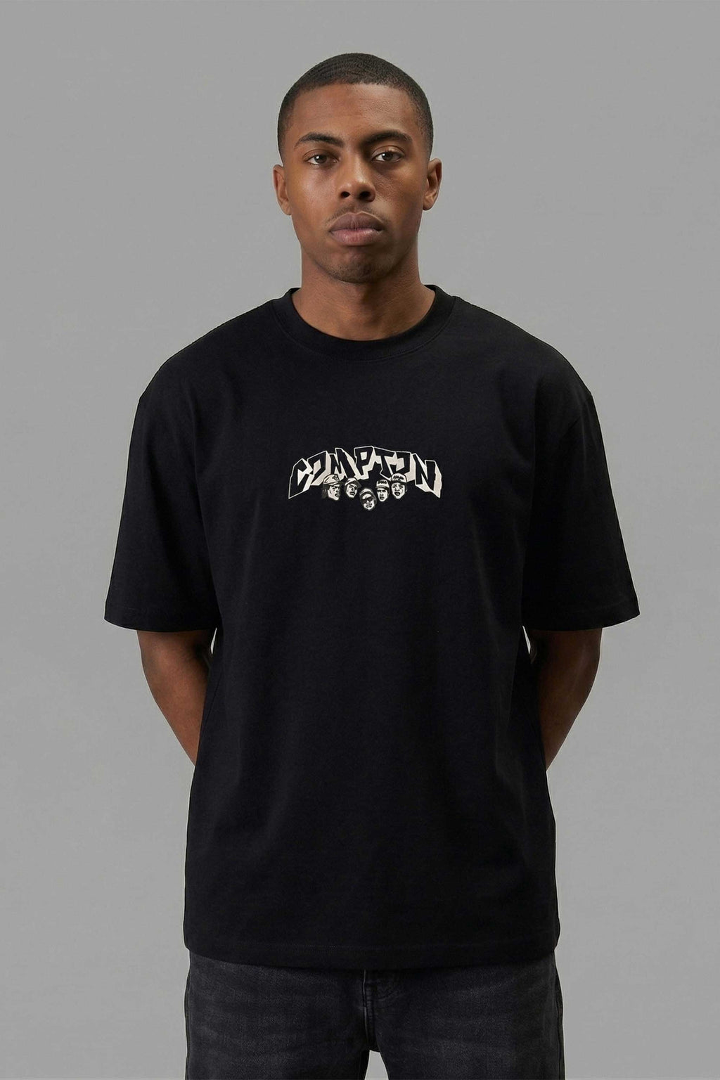 Camiseta Compton Oversized N.W.A. Faces - Preto