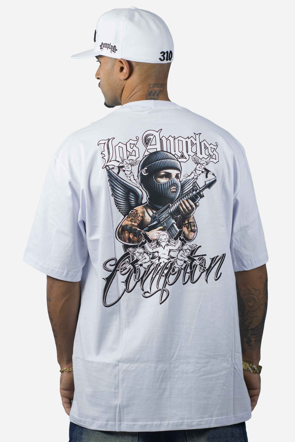 Camiseta Compton Oversized Thug Angel Branca