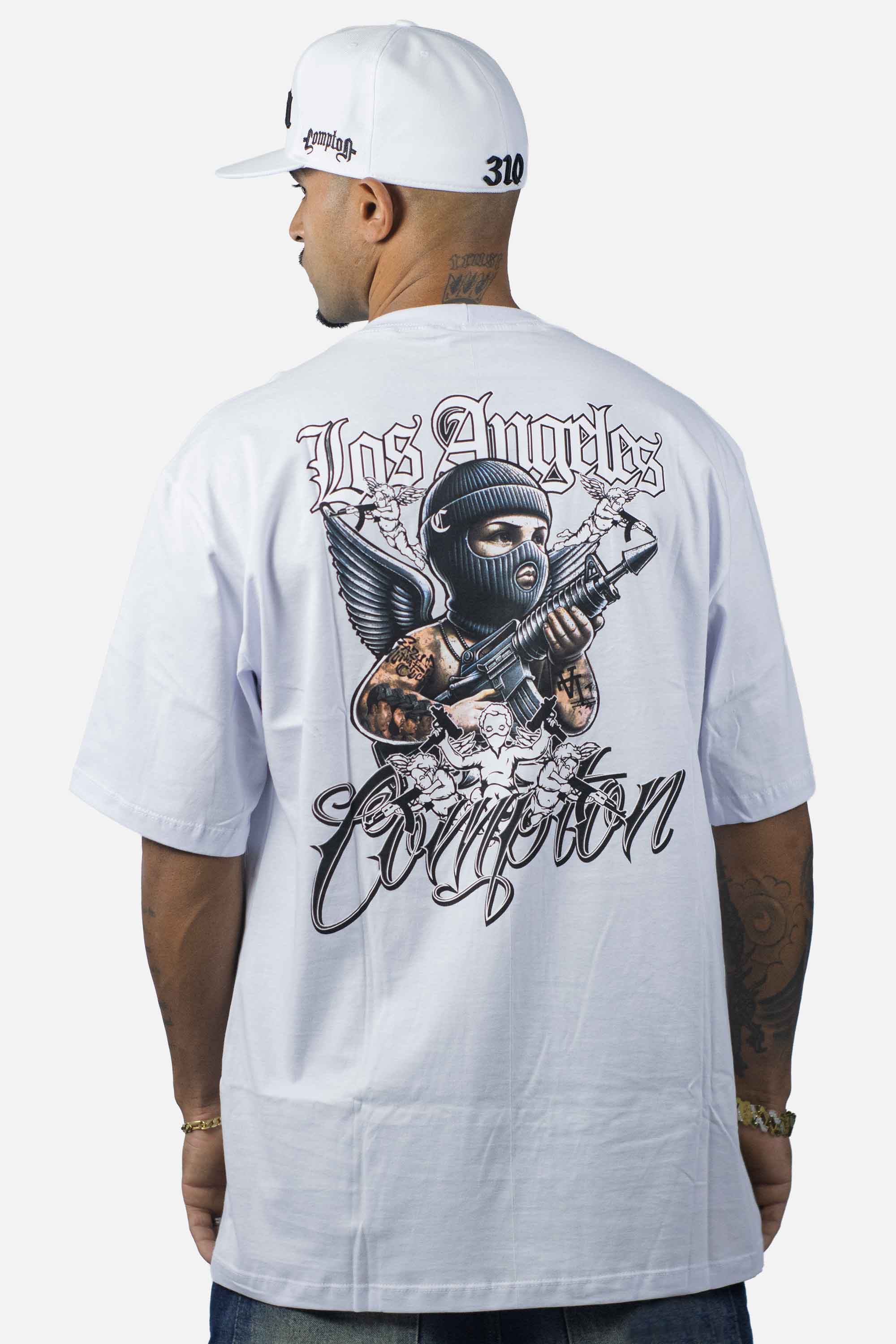 Camiseta Compton Oversized Thug Angel Branca