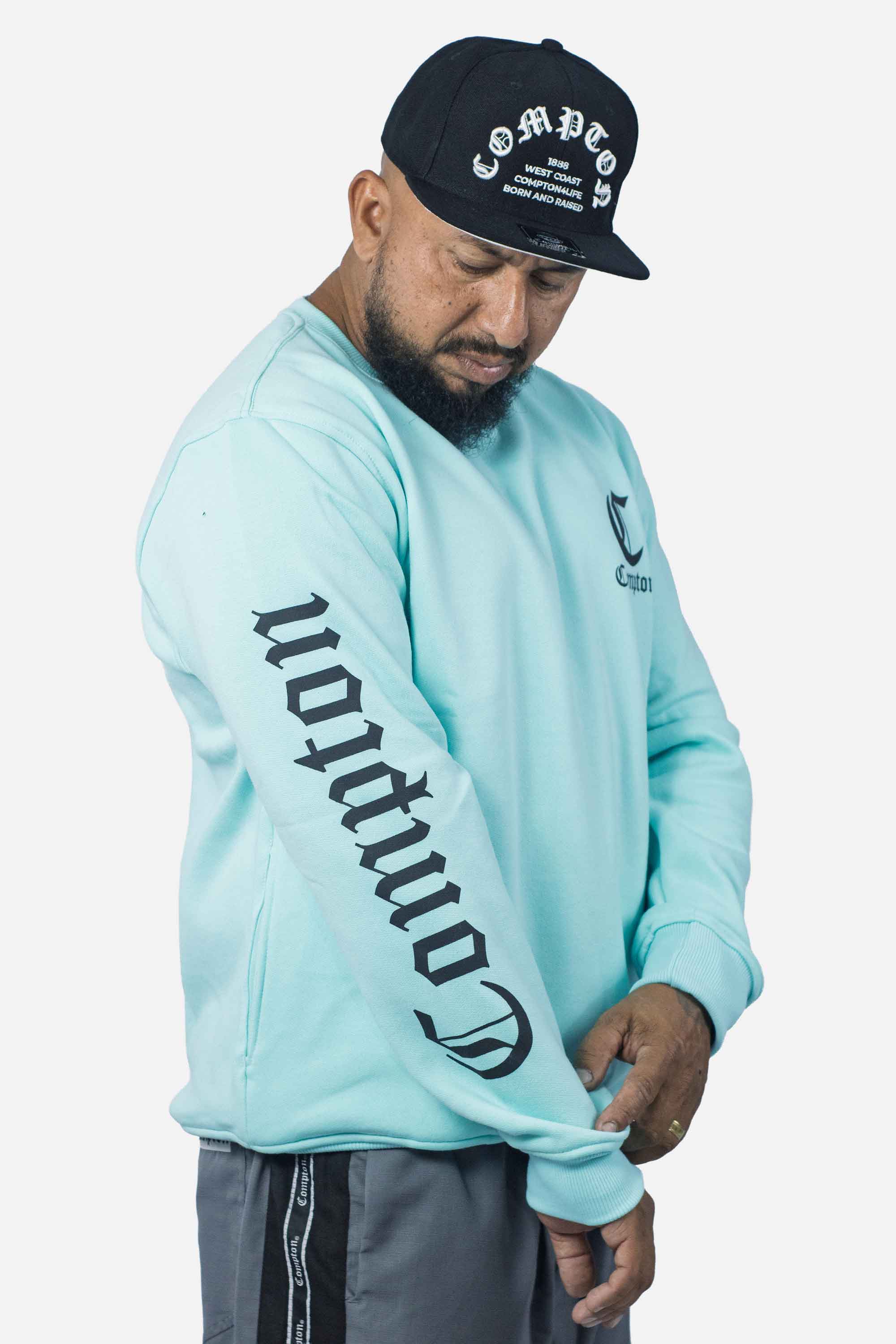 Moletom Compton Careca Logo Verde