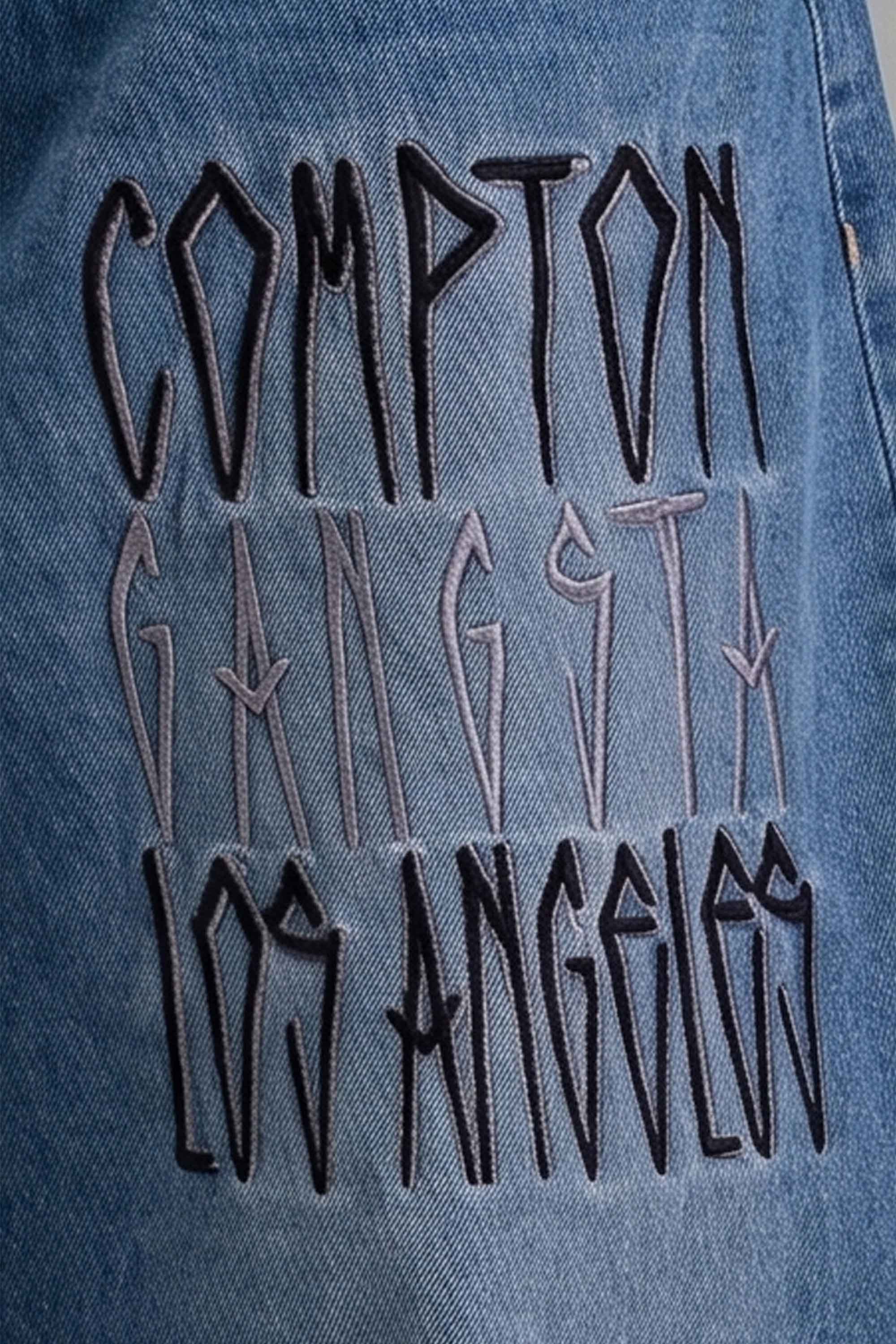 Calça Jeans Compton Bordada Pixo Two Pocket
