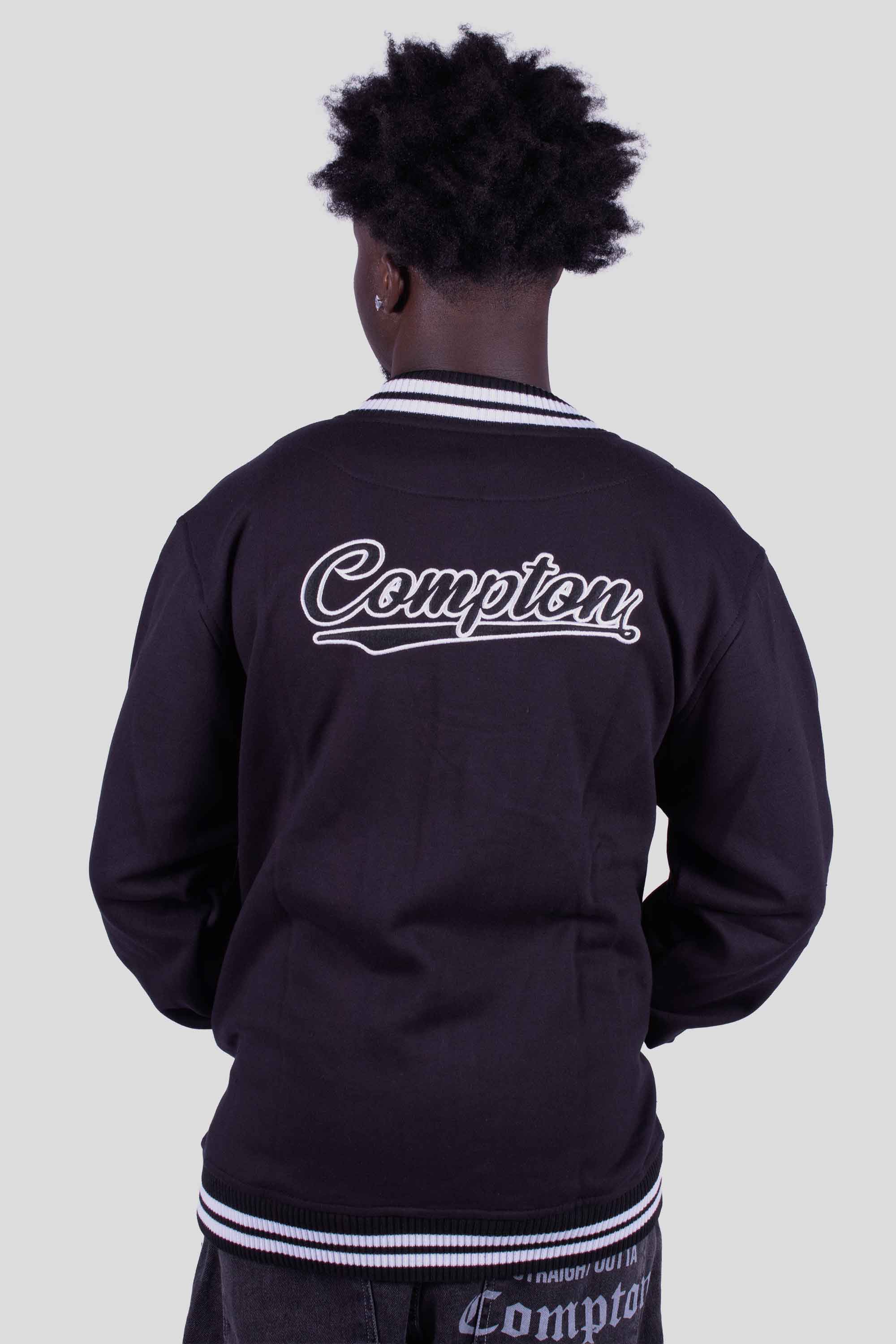 Jaqueta Compton college Bordada Preta