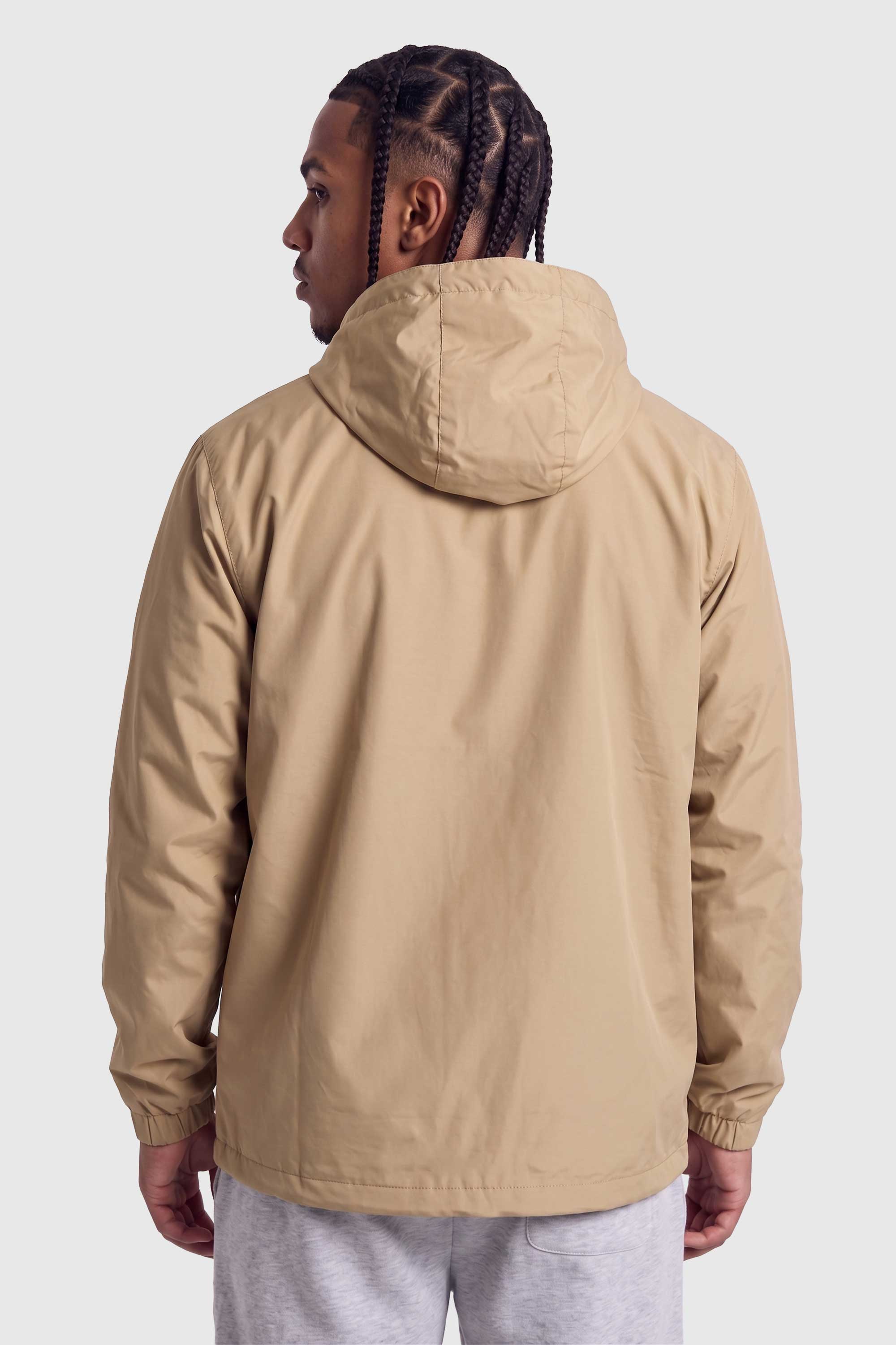 Jaqueta Compton Corta Vento Anorak Vira Bolsa Bege