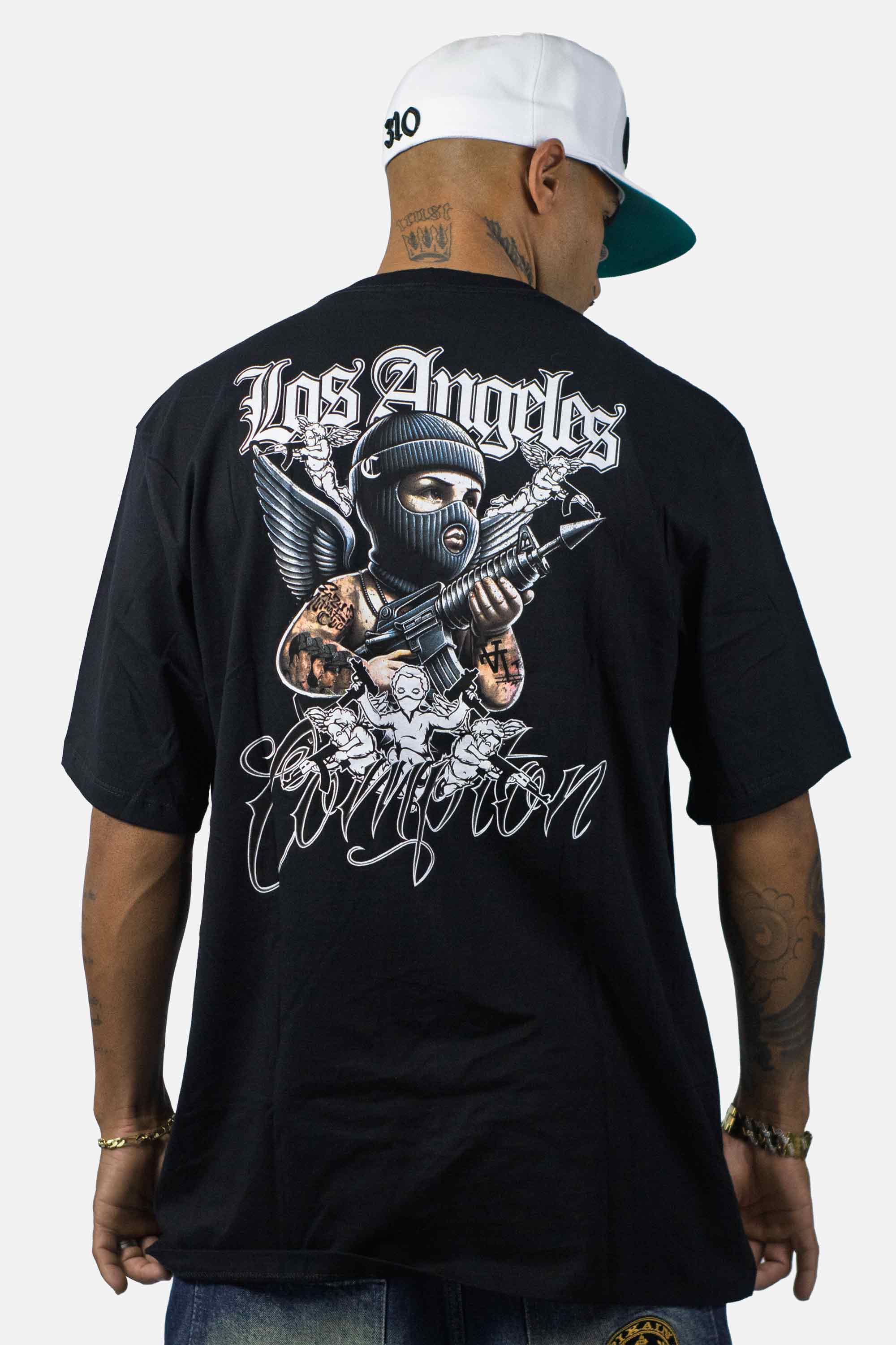 Camiseta Compton Oversized Thug Angel Preta