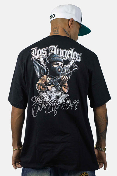 Camiseta Compton Oversized Thug Angel Preta