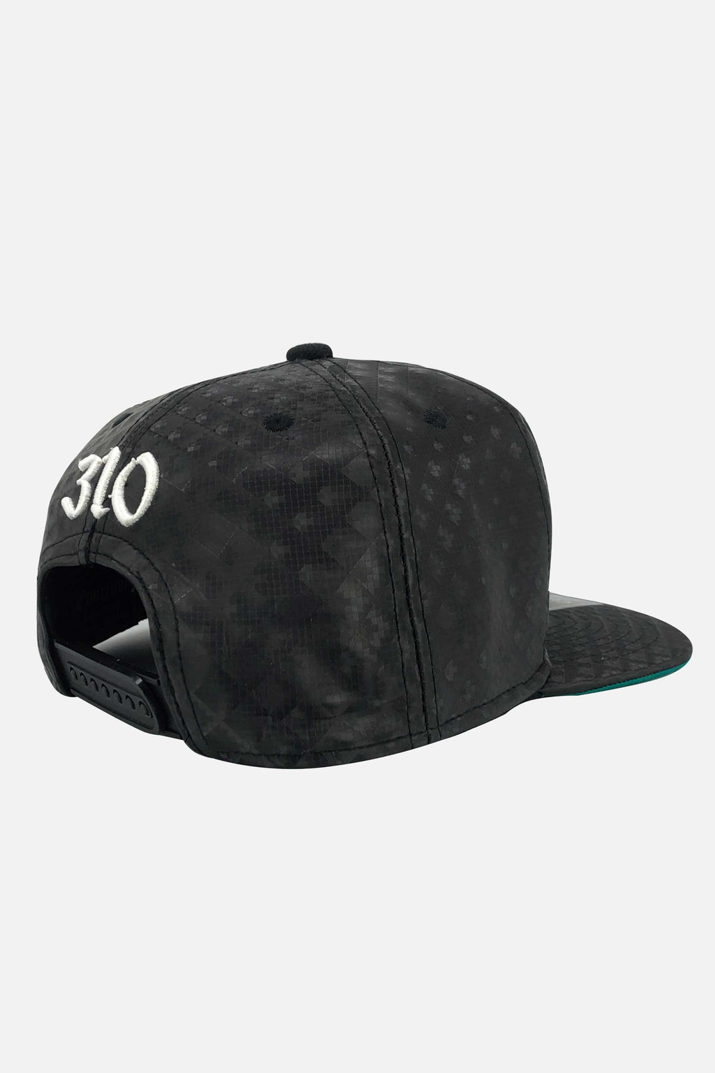 Boné Compton Aba Reta Classic Couro Preto