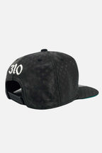 Boné Compton Aba Reta Classic Couro Preto