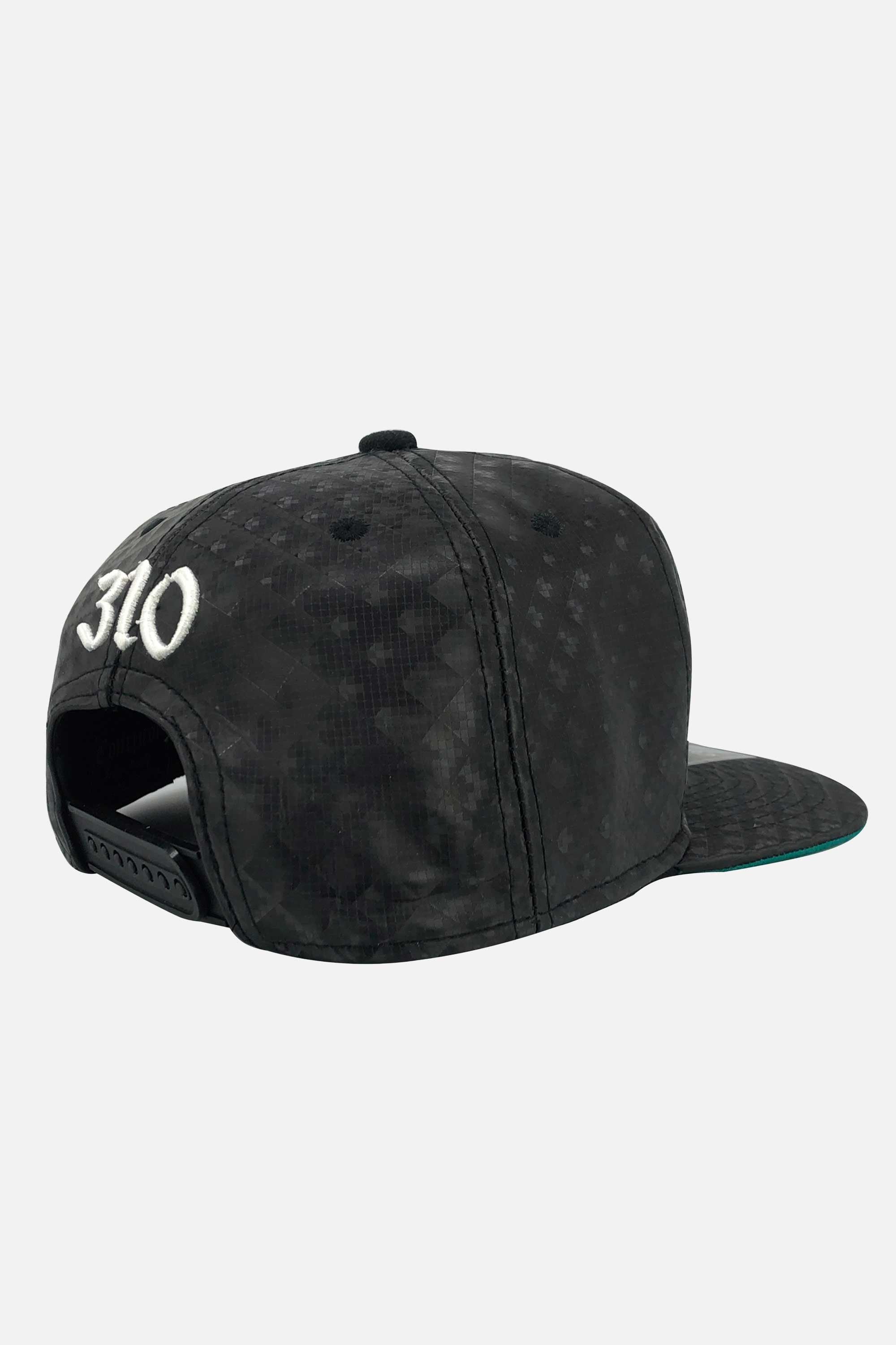 Boné Compton Aba Reta Classic Couro Preto