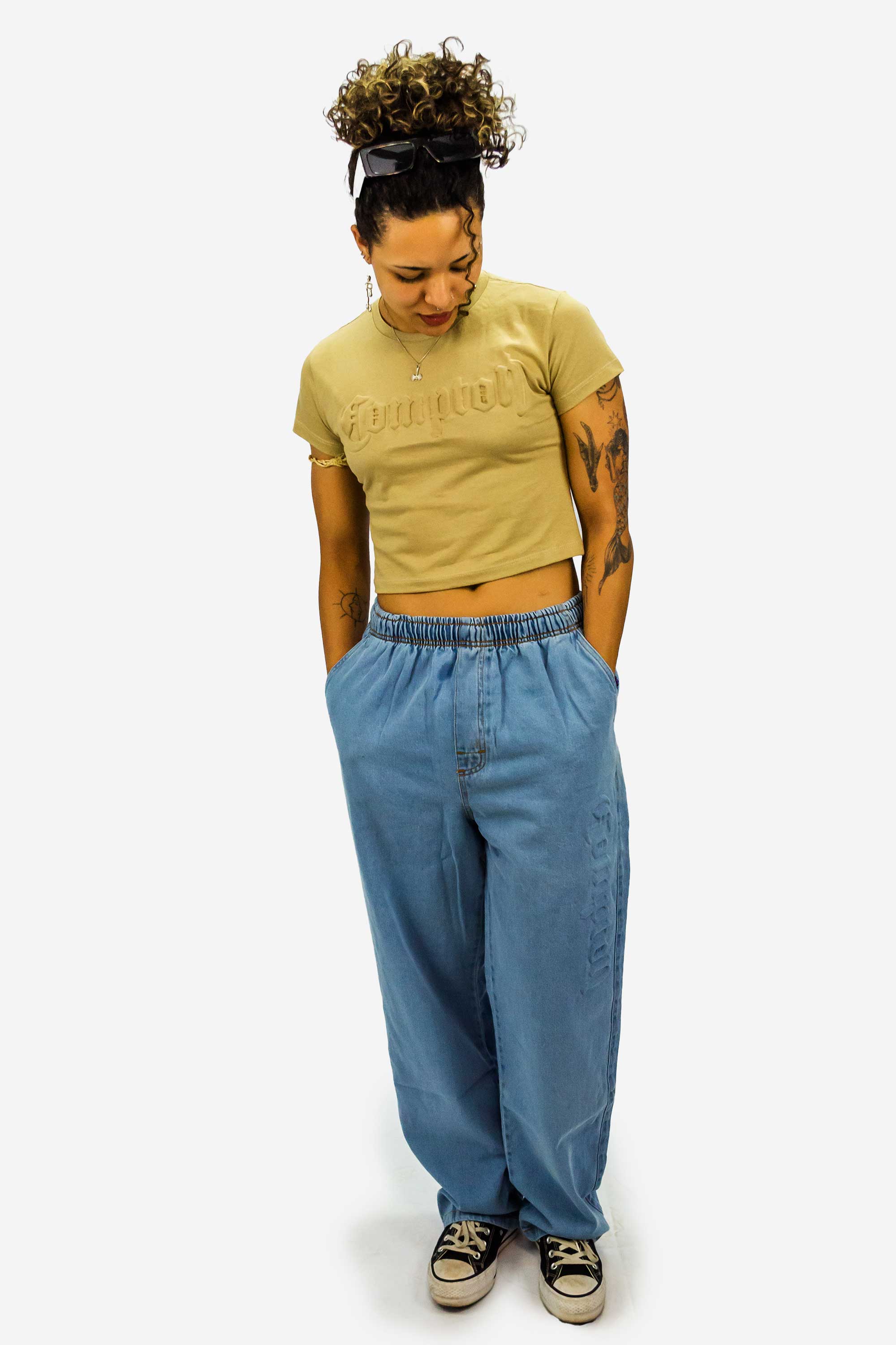 Cropped Compton Relevo 3D Caqui