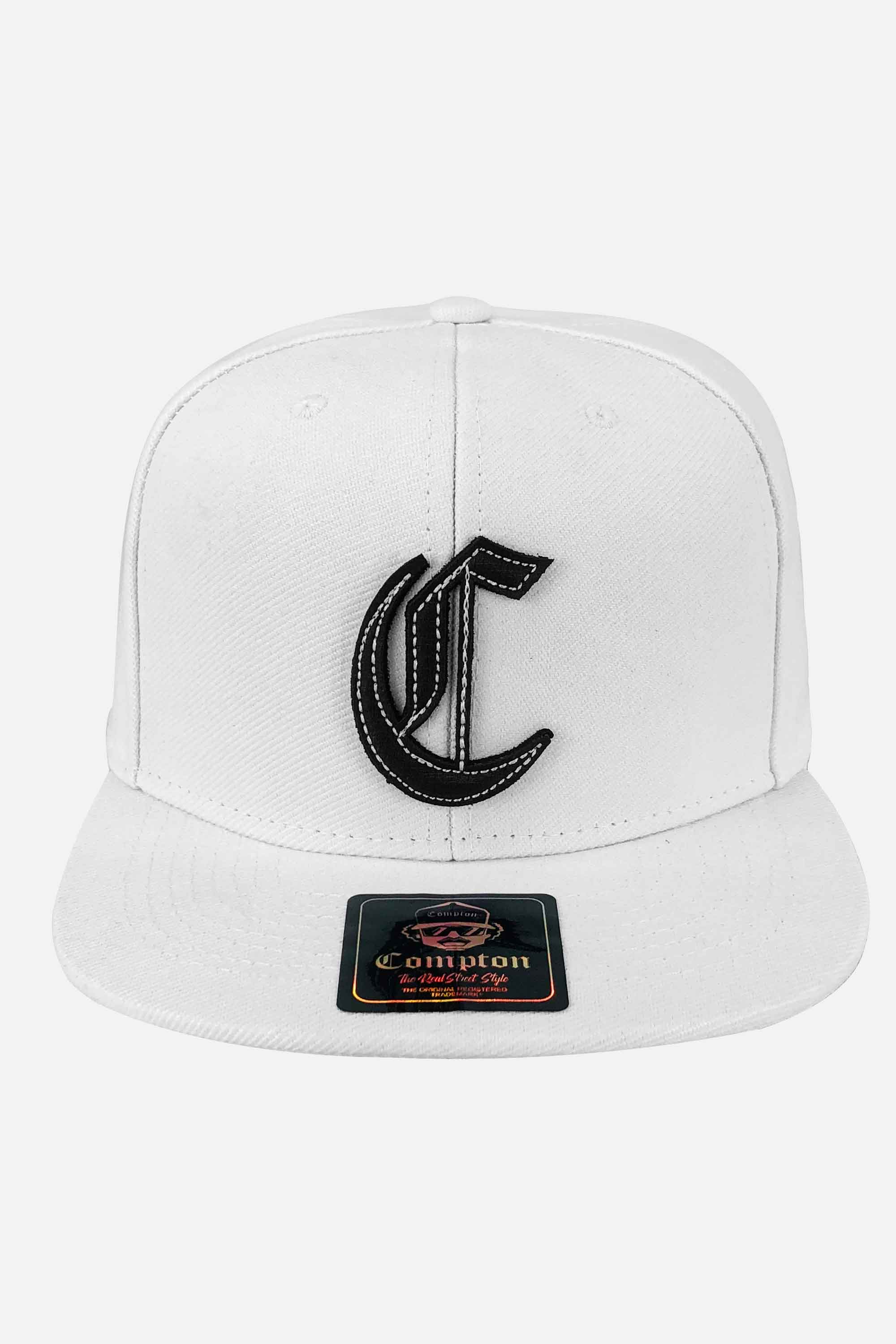 Boné Compton Aba Reta Snapback Logo Corte Laser Branco