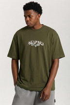 Camiseta Compton Oversized N.W.A. Faces - Verde Militar