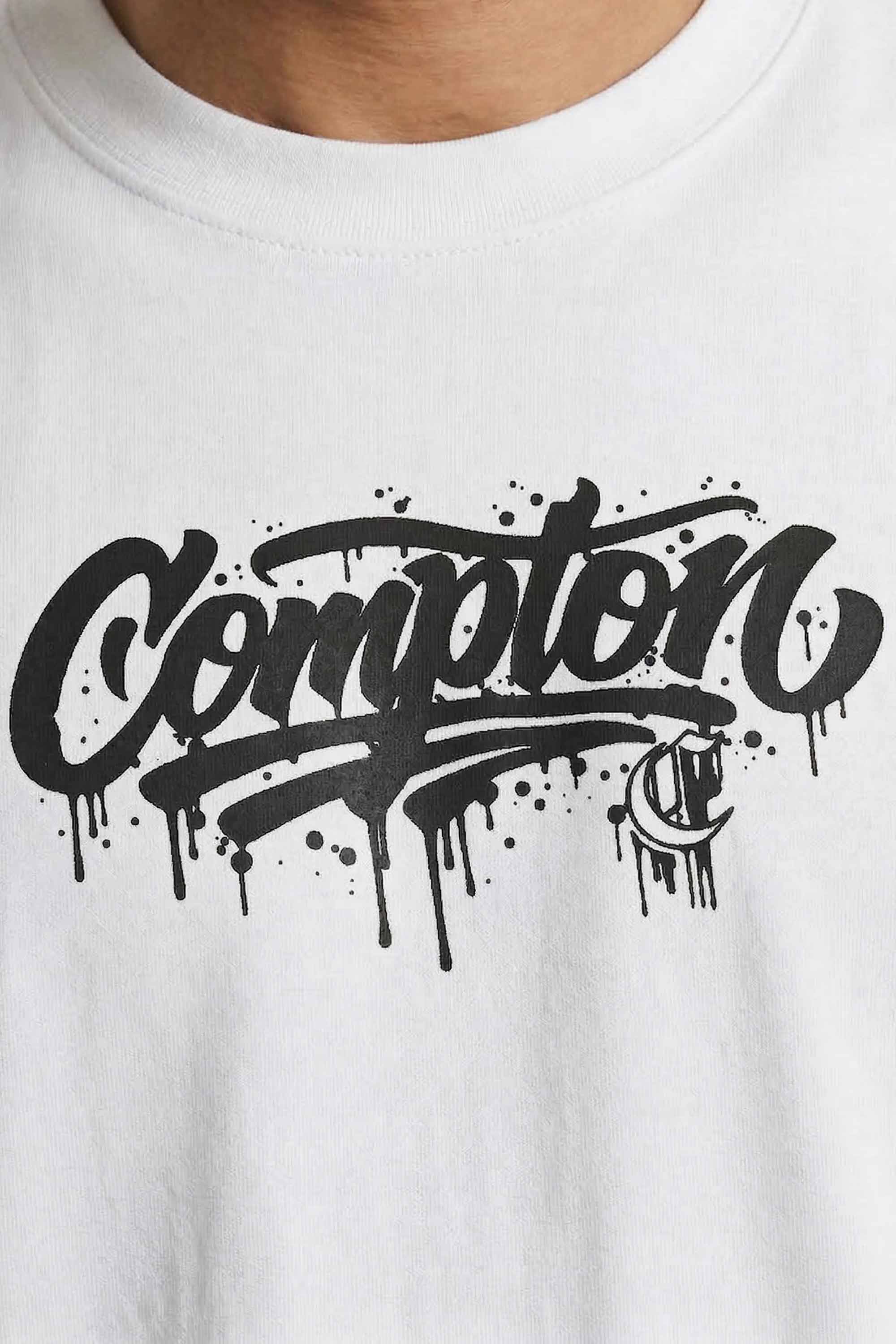 Camiseta Compton Oversized Drained Branca