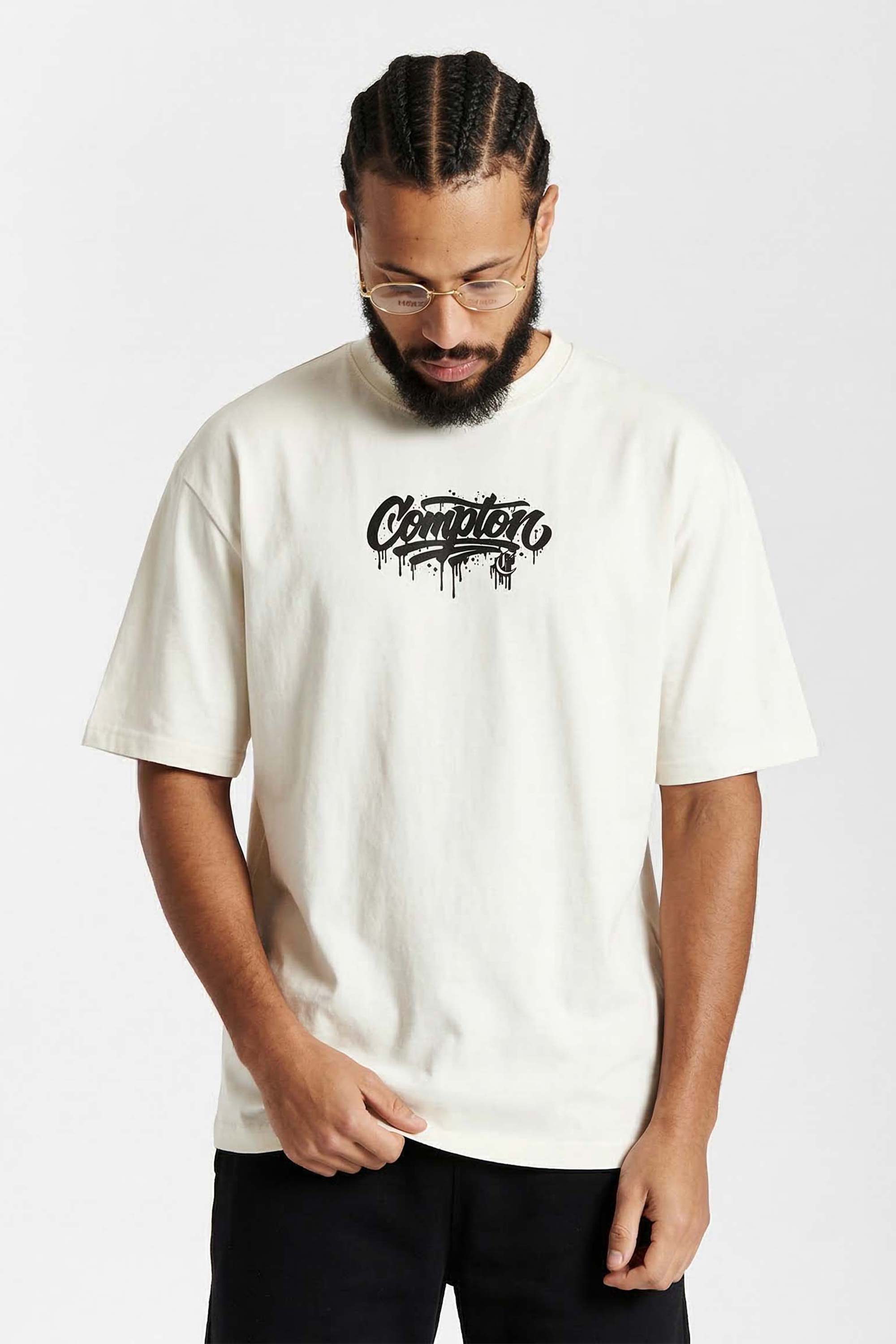 Camiseta Compton Oversized Drained Off White