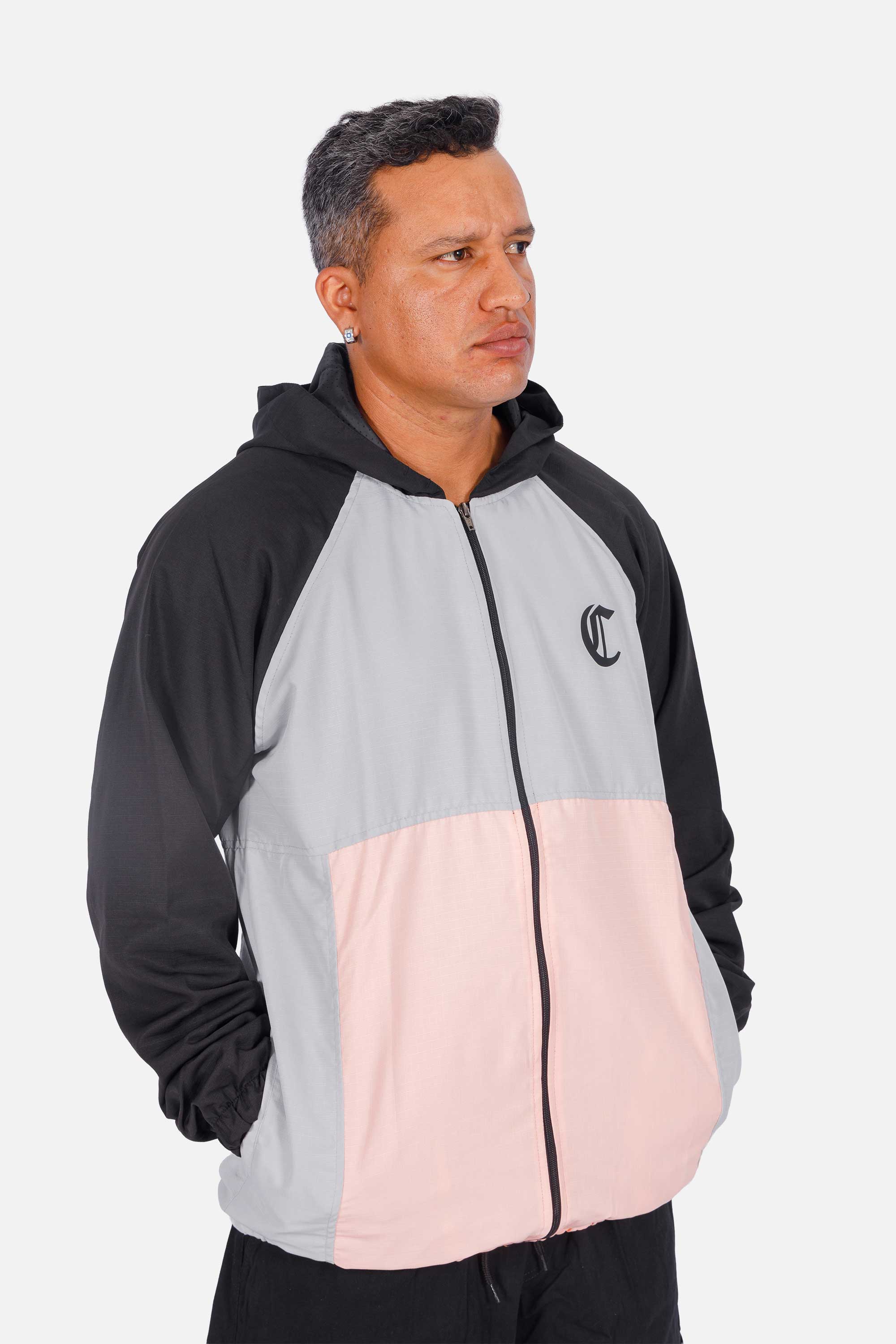 Jaqueta Compton Corta Vento Logo Refletivo Rosa