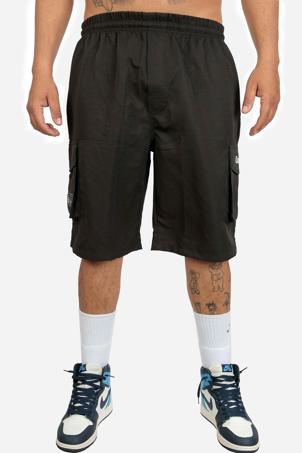 Bermuda Cargo Compton Elástico Ripstop Preta