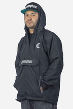 Jaqueta Compton Corta Vento Anorak Vira Bolsa Preta