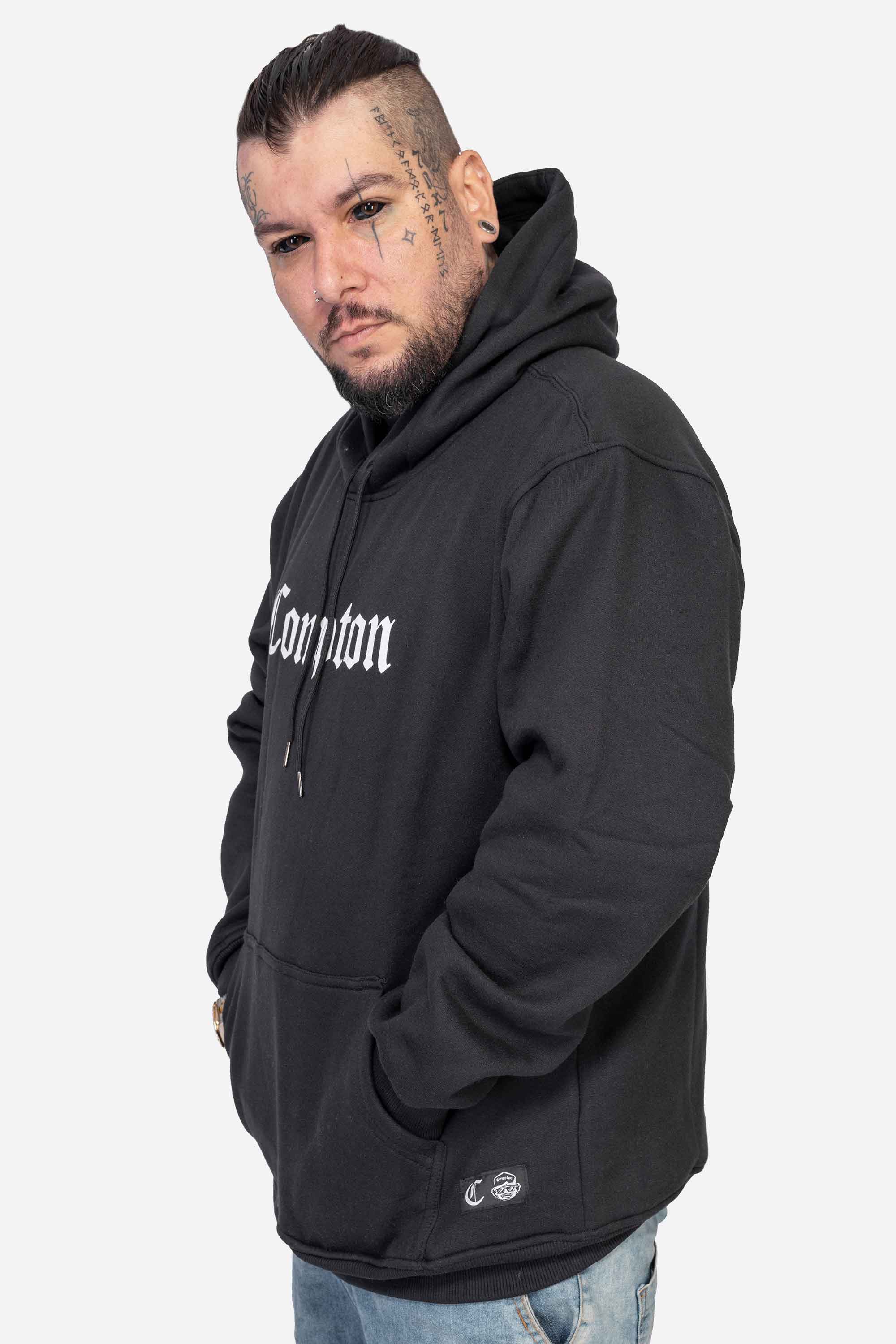 Moletom Compton Canguru Classic Plus Preto