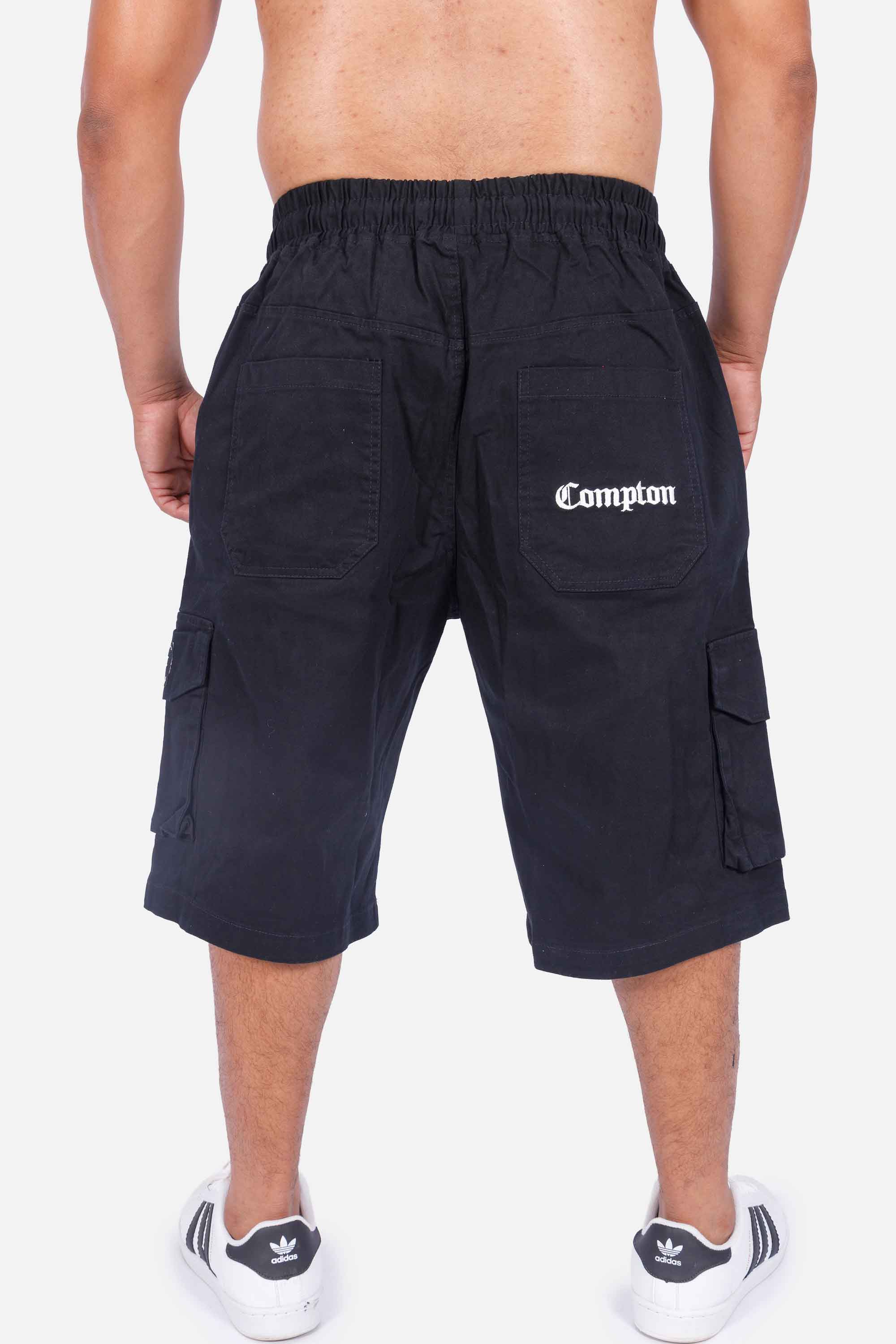 Bermuda Cargo Compton Sarja Black Streets Preta