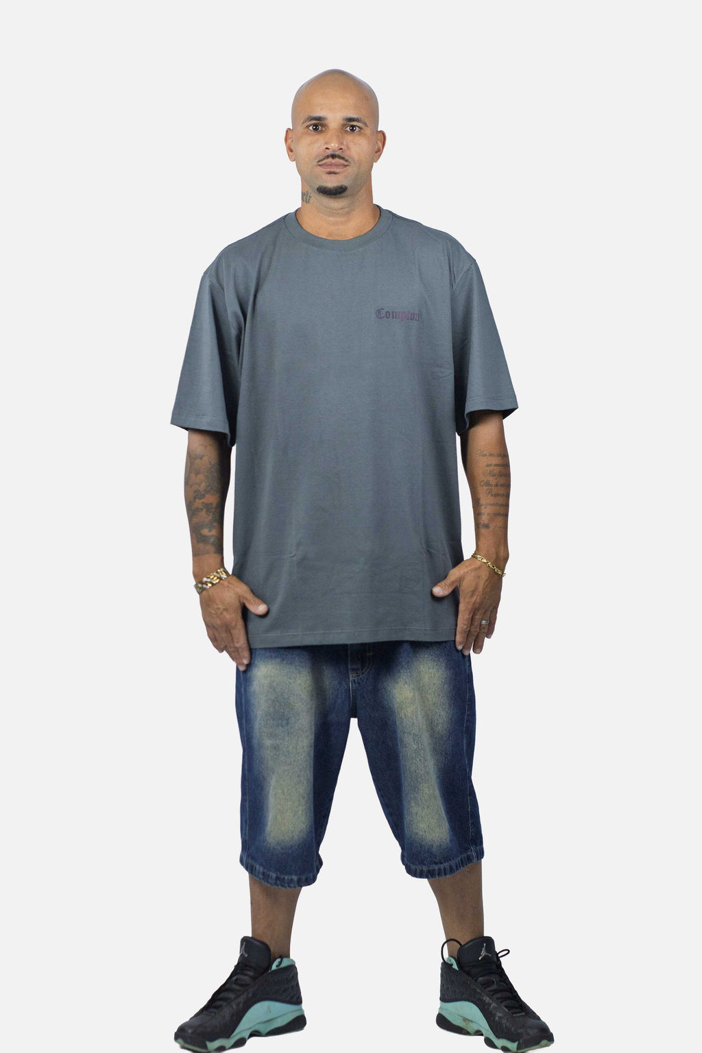 Camiseta Compton Oversized Refletiva Luminous Cinza