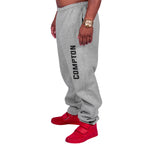 Calça Compton Moletom Script Cinza