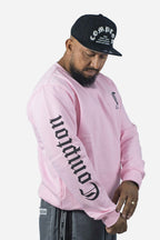 Moletom Compton Careca Logo Rosa